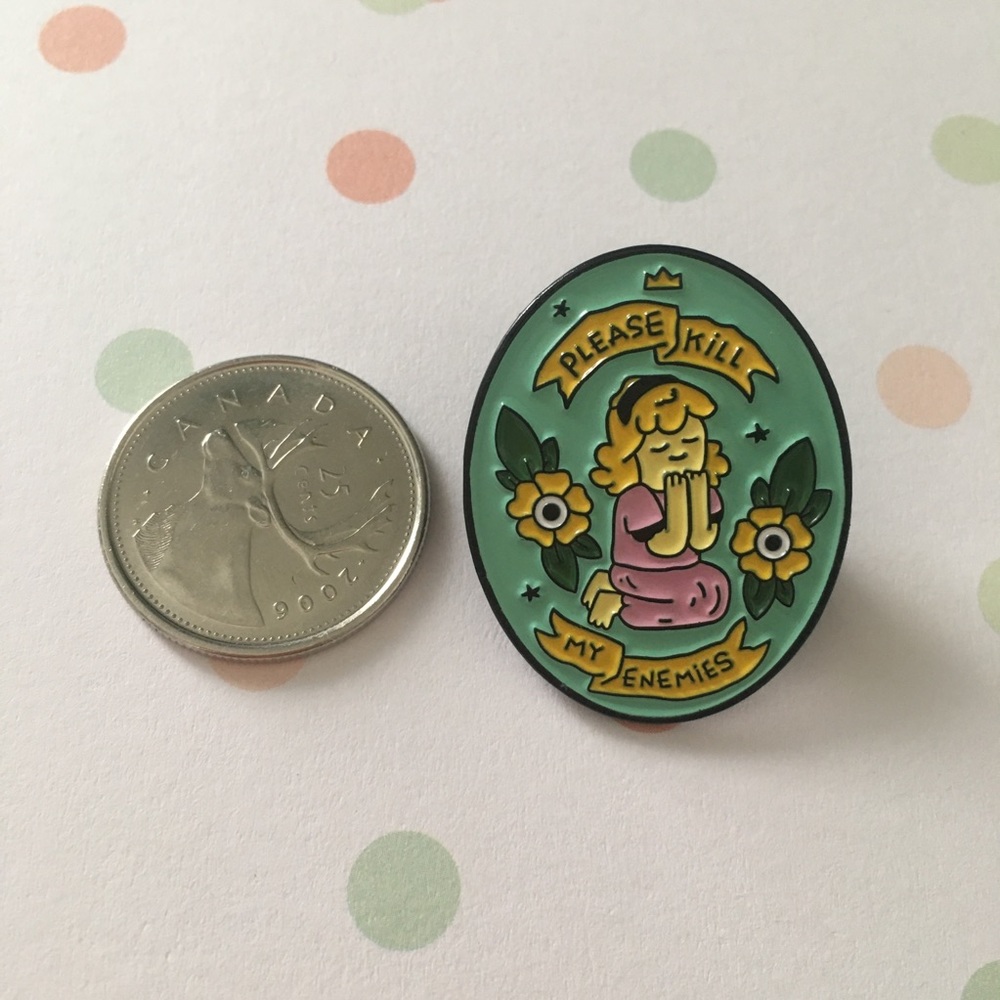 Funny praying girl 🙏🏼 Enamel pin